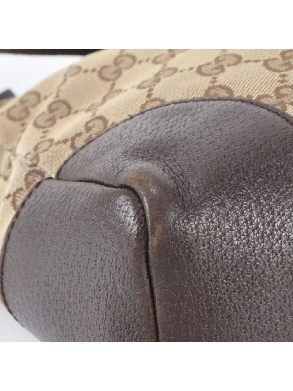 Gucci GG Canvas Leather Shoulder Bag Crossbody Messenger Business Tote